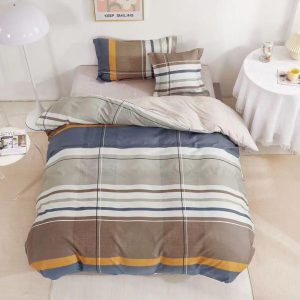 Lenjerie de Pat Finet 1 Persoana cu Elastic 4 Piese – Confort Premium si Design Modern | COD 0726-S