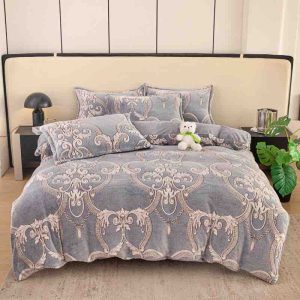 Lenjerie de pat Cocolino cu elastic - 4 piese | Confort și caldura pentru un somn odihnitor | COD 0747-J
