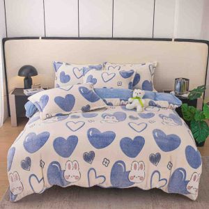 Lenjerie de pat Cocolino cu elastic - 4 piese | Confort și caldura pentru un somn odihnitor | COD 0748-J