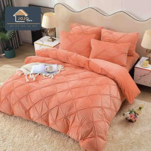 Lenjerii de Pat Catifea cu Elastic 4 Piese - Calitate Premium | COD 0928-J