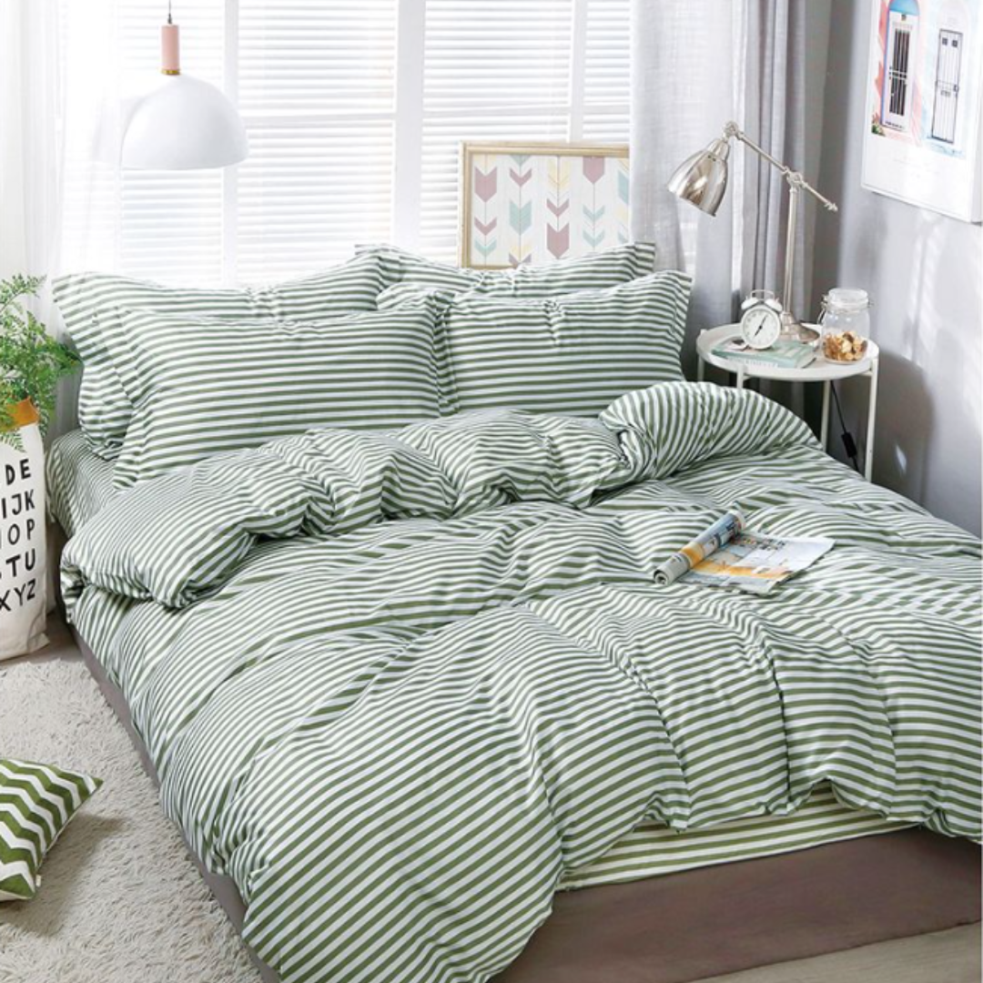 Set lenjerie de pat bumbac satinat 4 piese – Design rafinat și textură delicată, Cod 0039-S
