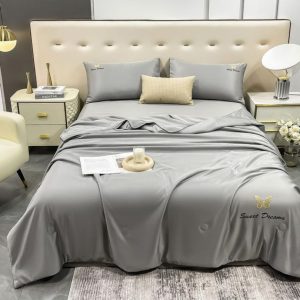 Lenjerie de Pat din Matase cu Pilota – 4 Piese: Eleganta si Rasfat în Dormitorul Tau | COD 0868-S