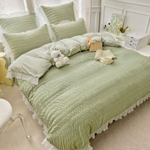 Lenjerie de pat finet creponat - 6 piese | 1046-J