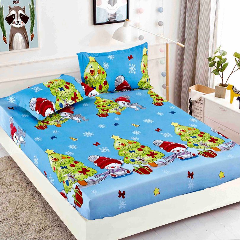 Husa de Pat din Bumbac Finet 1 Persoana – Set 3 Piese pentru Confort si Eleganta | COD 1614-J