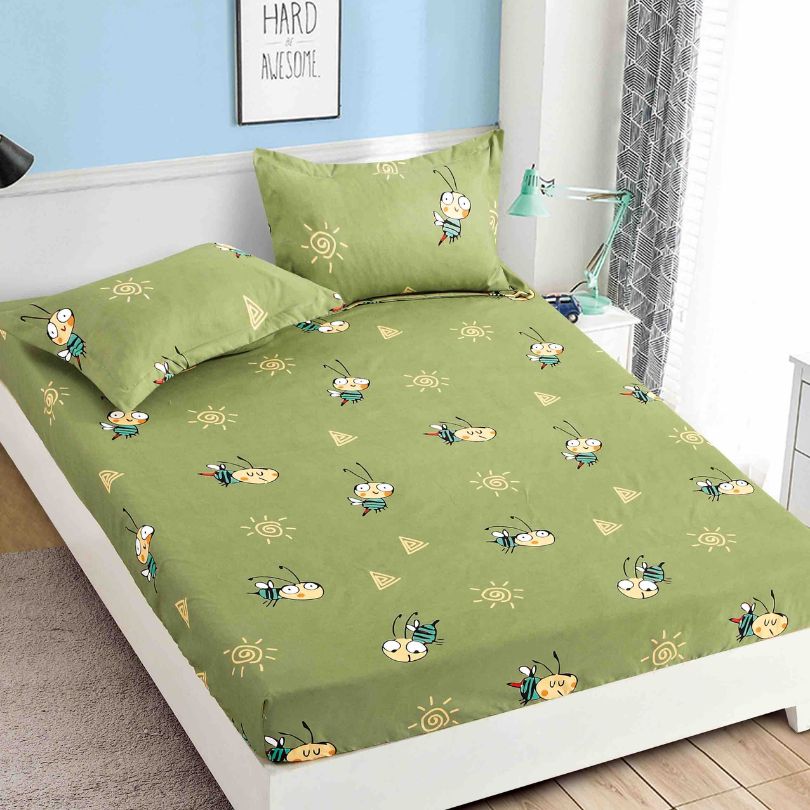 Husa de Pat din Bumbac Finet 1 Persoana – Set 3 Piese pentru Confort si Eleganta | COD 1622-J
