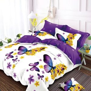 Lenjerie de Pat Satin cu Elastic 4 Piese 1 persoana – Bumbac Satinat Premium  | 0135-SI
