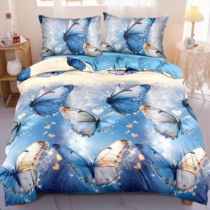 Lenjerie de Pat Satin cu Elastic 4 Piese 1 persoana – Bumbac Satinat Premium  | 0149-SI