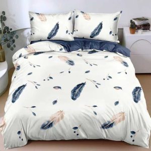 Lenjerie de Pat Satin cu Elastic 4 Piese 1 persoana – Bumbac Satinat Premium  | 0165-SI
