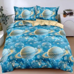 Lenjerie de Pat Satin cu Elastic 4 Piese 1 persoana – Bumbac Satinat Premium  | 0167-SI