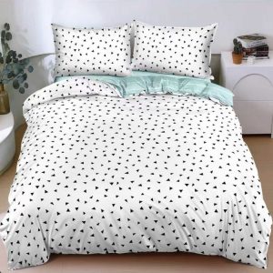 Lenjerie de Pat Satin cu Elastic 4 Piese 1 persoana – Bumbac Satinat Premium  | 0190-SI