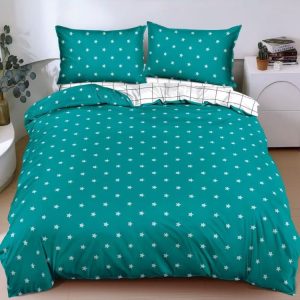 Lenjerie de Pat Satin cu Elastic 4 Piese 1 persoana – Bumbac Satinat Premium  | 0194-SI