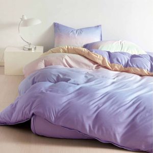 Lenjerie de Pat Satin cu Elastic 4 Piese 1 persoana – Bumbac Satinat Premium  | 0195-SI
