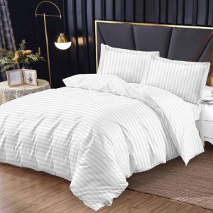 Lenjerie de Pat Damasc cu Elastic – Set 4 Piese | Eleganta si Confort in Dormitorul Tau | 0254-SI