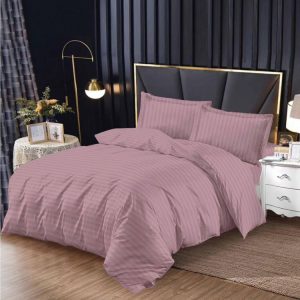 Lenjerie de Pat Damasc cu Elastic – Set 4 Piese | Eleganta si Confort in Dormitorul Tau | 0256-SI