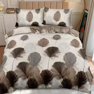 Set lenjerie de pat bumbac satinat 4 piese – Design rafinat și textura delicata, Cod 0106-S