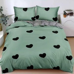 Set lenjerie de pat bumbac satinat 4 piese – Design rafinat și textura delicata, Cod 0097-S