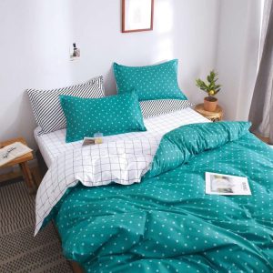 Set lenjerie de pat bumbac satinat 4 piese – Design rafinat și textura delicata, Cod 0046-S
