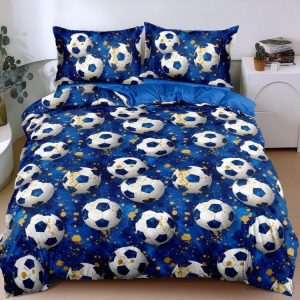 Set lenjerie de pat bumbac satinat 4 piese – Design rafinat și textura delicata, Cod 0055-S