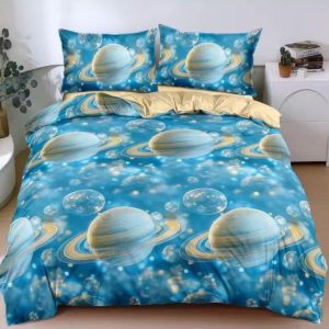 Set lenjerie de pat bumbac satinat 4 piese – Design rafinat și textura delicata, Cod 0062-S