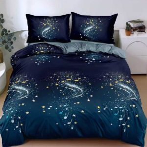 Set lenjerie de pat bumbac satinat 4 piese – Design rafinat și textura delicata, Cod 0067-S