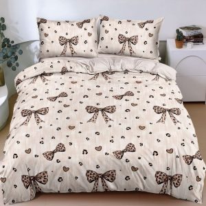 Set lenjerie de pat bumbac satinat 4 piese – Design rafinat și textura delicata, Cod 0076-S