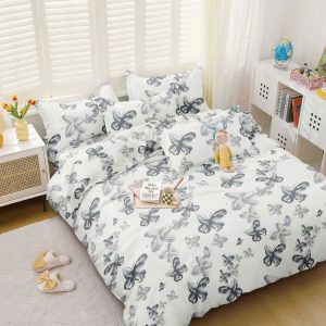 Set lenjerie de pat bumbac satinat 4 piese – Design rafinat și textura delicata, Cod 0075-S