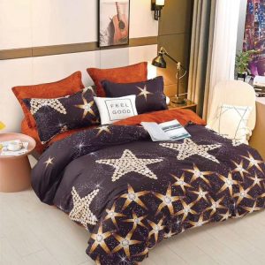 Set lenjerie de pat bumbac satinat 4 piese – Design rafinat și textura delicata, Cod 0083-S