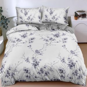 Set lenjerie de pat bumbac satinat 4 piese – Design rafinat și textura delicata, Cod 0084-S
