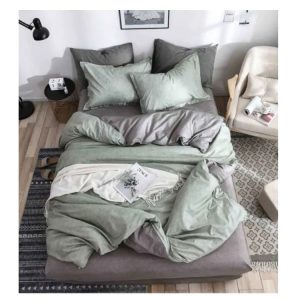 Set lenjerie de pat bumbac satinat 4 piese – Design rafinat și textura delicata, Cod 0085-S