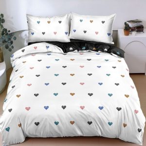 Set lenjerie de pat bumbac satinat 4 piese – Design rafinat și textura delicata, Cod 0093-S