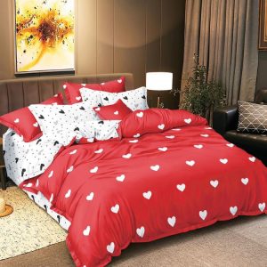 Set lenjerie de pat bumbac satinat 4 piese – Design rafinat și textura delicata, Cod 0095-S