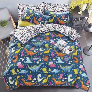 Set lenjerie de pat bumbac satinat 4 piese – Design rafinat și textura delicata, Cod 0096-S