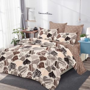 Lenjerie de Pat Bumbac Finet cu Elastic – Set 6 Piese | Confort si Fixare Perfecta  | 0332-SI