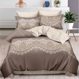 Lenjerie de Pat Bumbac Finet cu Elastic – Set 6 Piese | Confort si Fixare Perfecta  | 0347-SI