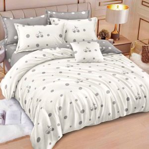 Lenjerie de Pat Bumbac Finet cu Elastic – Set 6 Piese | Confort si Fixare Perfecta  | 0362-SI