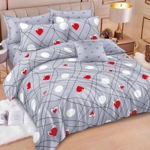 Lenjerie de Pat Bumbac Finet cu Elastic – Set 6 Piese | Confort si Fixare Perfecta  | 0376-SI