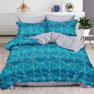 Lenjerie de Pat Bumbac Finet cu Elastic – Set 6 Piese | Confort si Fixare Perfecta  | 0403-SI