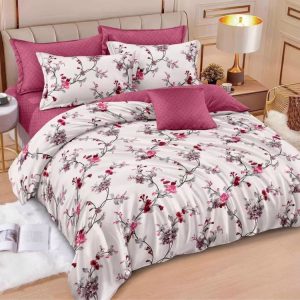Lenjerie de Pat Bumbac Finet cu Elastic – Set 6 Piese | Confort si Fixare Perfecta  | 0426-SI