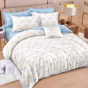 Lenjerie de Pat Bumbac Finet cu Elastic – Set 6 Piese | Confort si Fixare Perfecta  | 0429-SI