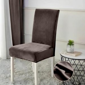 Huse Scaun din Catifea – Set 6 Bucăți, Protecție Anti-pete și Aspect Nou | 0844-SI