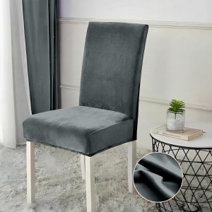 Huse Scaun din Catifea – Set 6 Bucăți, Protecție Anti-pete și Aspect Nou | 0845-SI