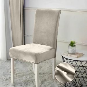 Huse Scaun din Catifea – Set 6 Bucăți, Protecție Anti-pete și Aspect Nou | 0850-SI