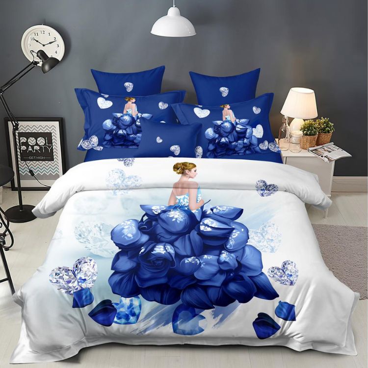 Set lenjerie pat bumbac finet – 6 piese, fină și plăcută la atingere | 0995-SI