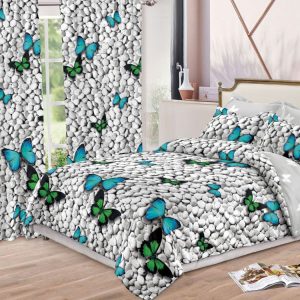 Pachet Finet 8 Piese: Lenjerie + Draperii – Confortabil și Practic | 1008-SI