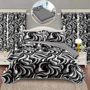 Pachet Finet 6 Piese: Lenjerie + Draperii – Confortabil și Practic | 1011-SI