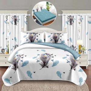 Pachet Finet 6 Piese: Lenjerie + Draperii – Confortabil și Practic | 1021-SI
