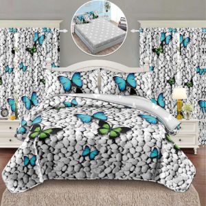 Pachet Finet 6 Piese: Lenjerie + Draperii – Confortabil și Practic | 1023-SI