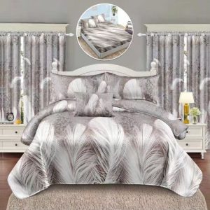 Pachet Finet 8 Piese cu elastic: Lenjerie + Draperii – Confortabil și Practic | 1038-SI