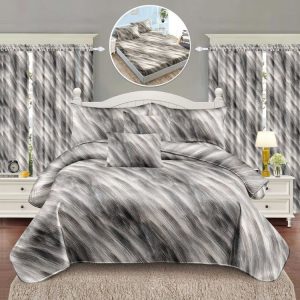 Pachet Finet 6 Piese: Lenjerie + Draperii – Confortabil și Practic | 1041-SI