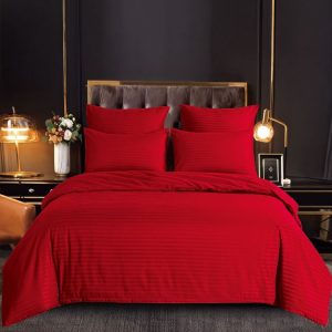 Lenjerie de pat din damasc 6 piese cu elastic – Luxoasă și durabilă | 1052-SI